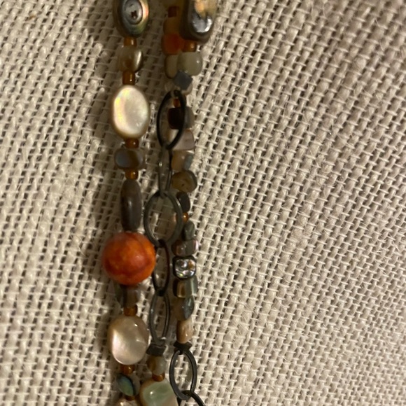 Silpada red coral and abalone necklace - Picture 2 of 4